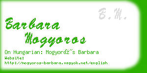 barbara mogyoros business card